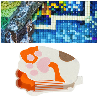 Diamond Painting Tray Organizer with Magnetic Lid for DIY Craft(White-yellow S)