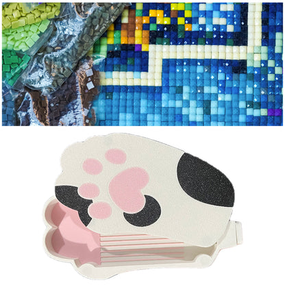 Diamond Painting Tray Organizer with Magnetic Lid for DIY Craft(White-black S)