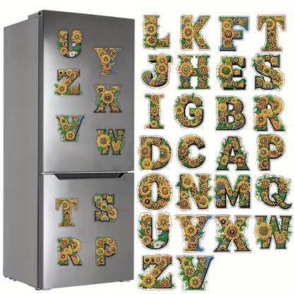 36Pcs Alphanumeric 2D Acrylic DIY Diamond Painting Magnet Special-Shaped Diamond