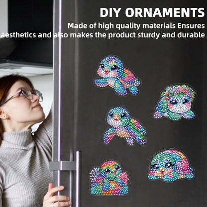 30Pcs Turtle 2D Acrylic DIY Diamond Painting Magnets Special-Shaped Diamond Home
