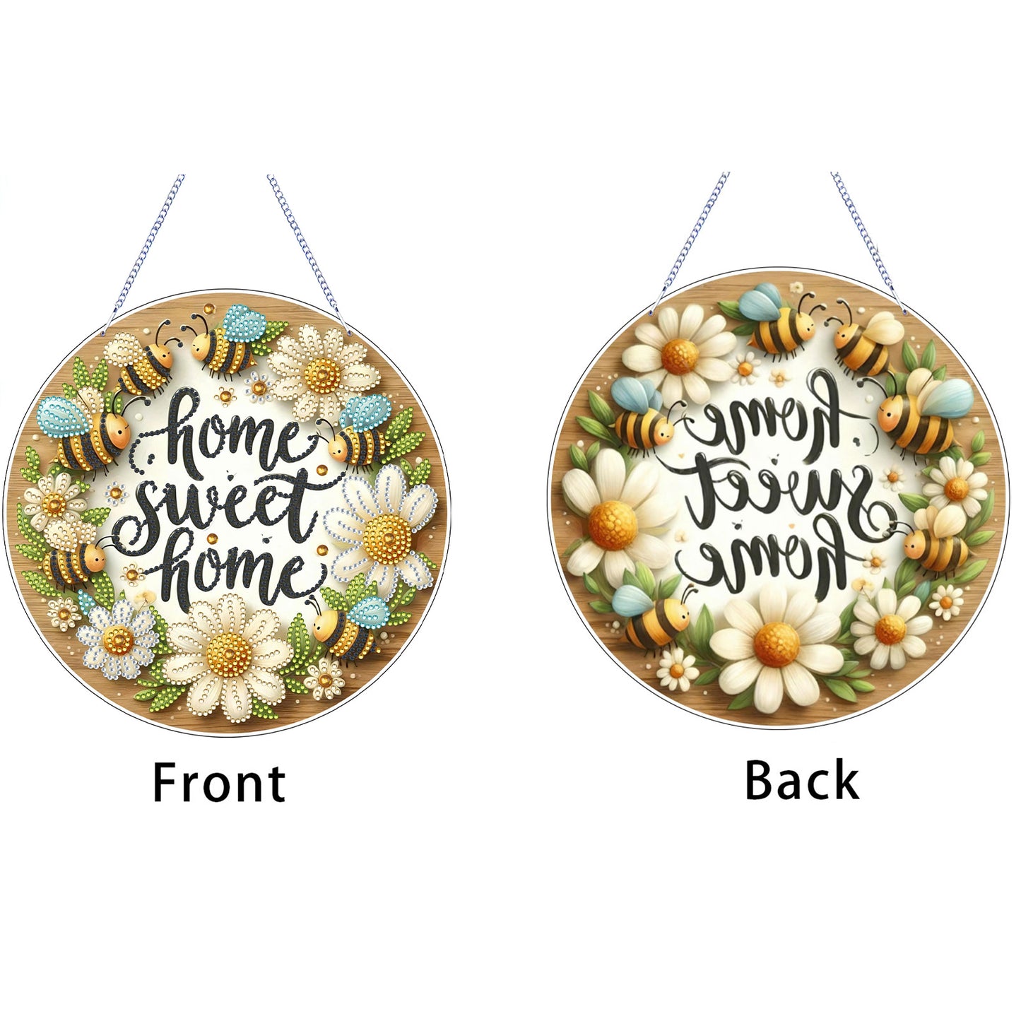 Sweet Home 2D Flat DIY Acrylic Diamond Art Pendant Craft Kit for Home Wall Decor