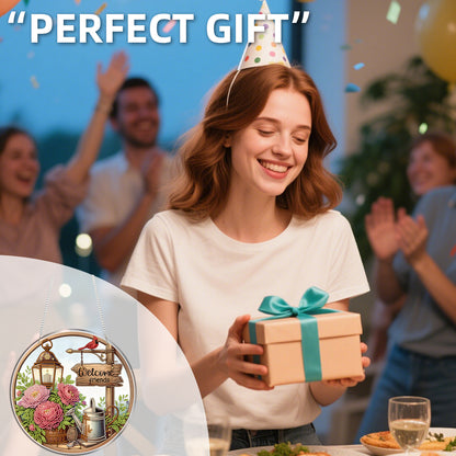 Garden 2D Flat DIY Acrylic Diamond Art Pendant Craft Kit for Home Wall Decor