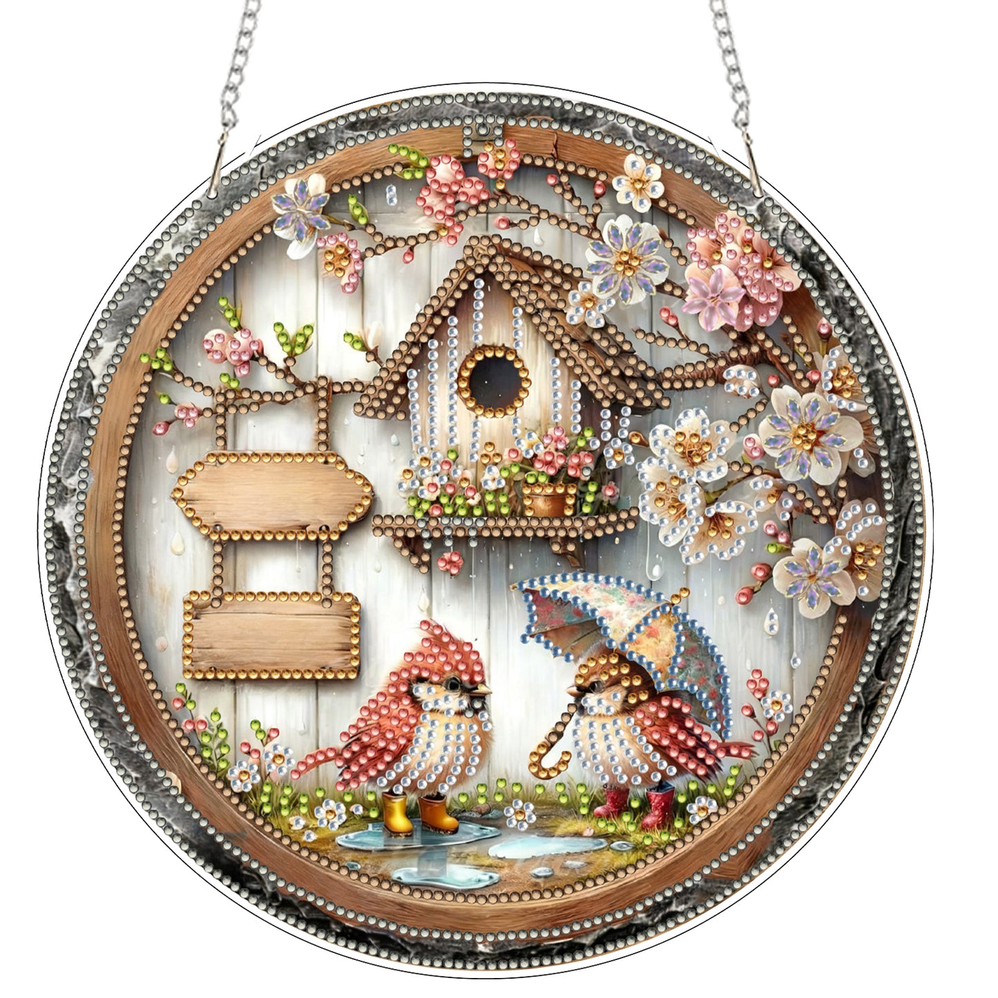 Bird Nest 2D Flat DIY Acrylic Diamond Art Pendant Craft Kit for Home Wall Decor