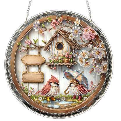 Bird Nest 2D Flat DIY Acrylic Diamond Art Pendant Craft Kit for Home Wall Decor