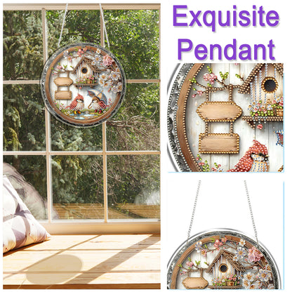 Bird Nest 2D Flat DIY Acrylic Diamond Art Pendant Craft Kit for Home Wall Decor