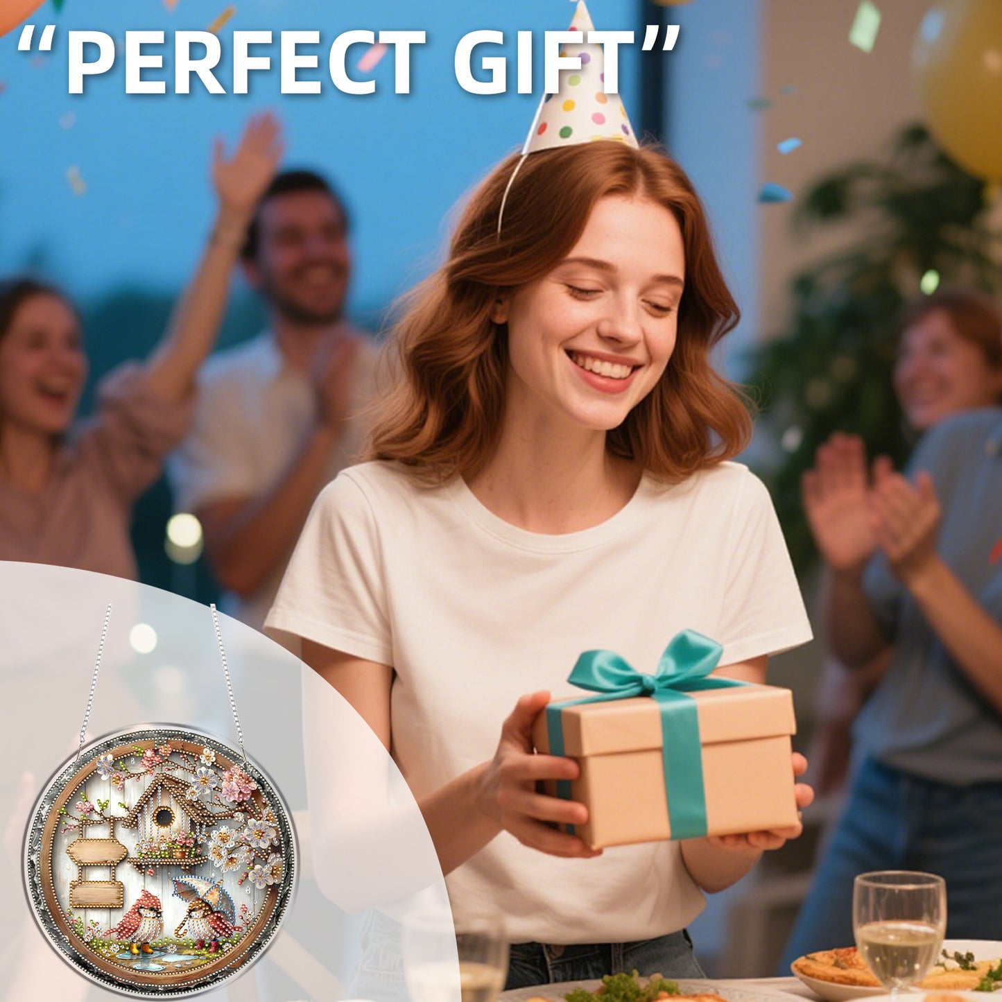 Bird Nest 2D Flat DIY Acrylic Diamond Art Pendant Craft Kit for Home Wall Decor