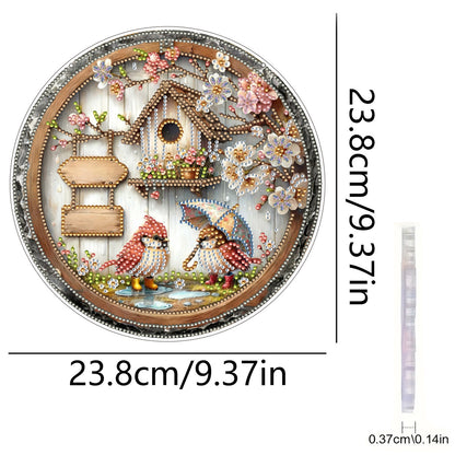 Bird Nest 2D Flat DIY Acrylic Diamond Art Pendant Craft Kit for Home Wall Decor