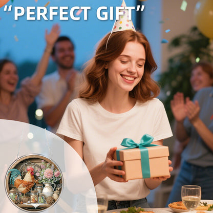 Rooster 2D Flat DIY Acrylic Diamond Art Pendant Craft Kit for Home Wall Decor