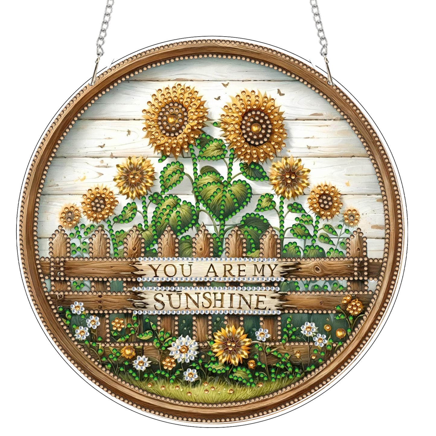 Sunflower 2D Flat DIY Acrylic Diamond Art Pendant Craft Kit for Home Wall Decor