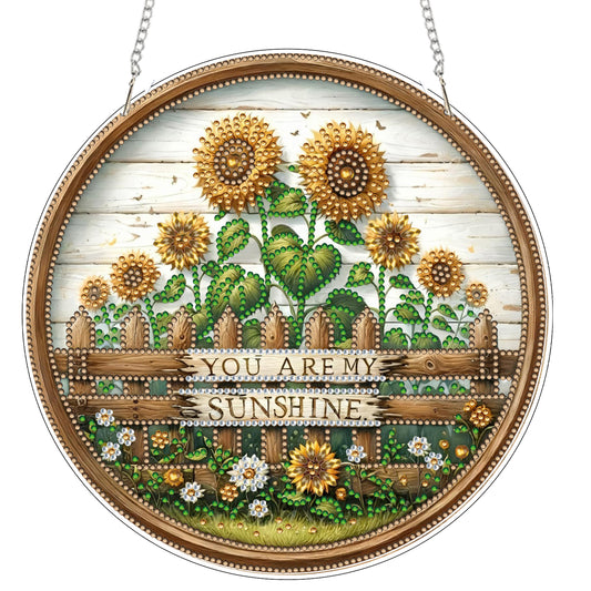 Sunflower 2D Flat DIY Acrylic Diamond Art Pendant Craft Kit for Home Wall Decor