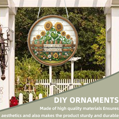 Sunflower 2D Flat DIY Acrylic Diamond Art Pendant Craft Kit for Home Wall Decor