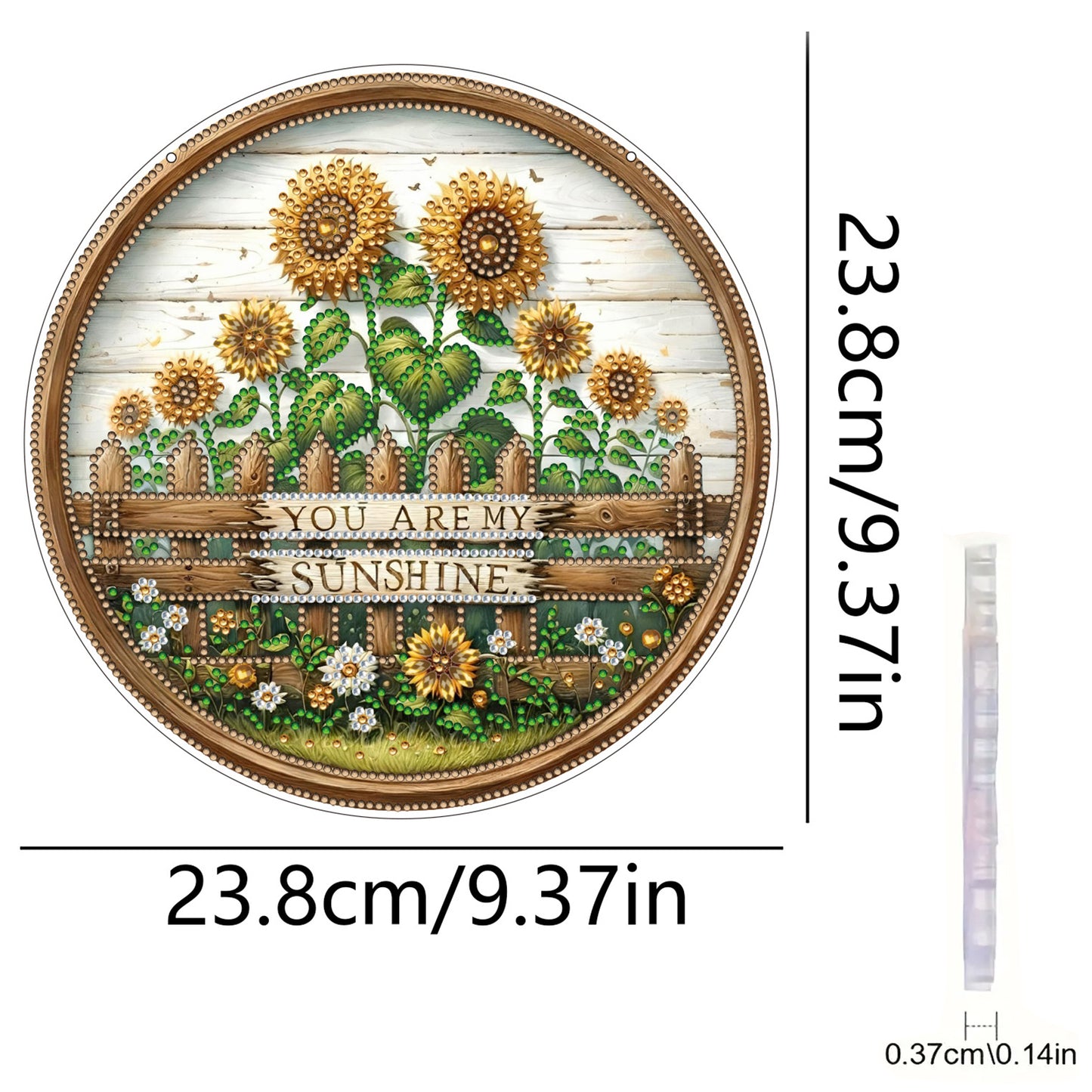 Sunflower 2D Flat DIY Acrylic Diamond Art Pendant Craft Kit for Home Wall Decor