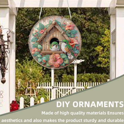 Garden Nest 2D Flat DIY Acrylic Diamond Art Pendant Craft for Home Wall Decor