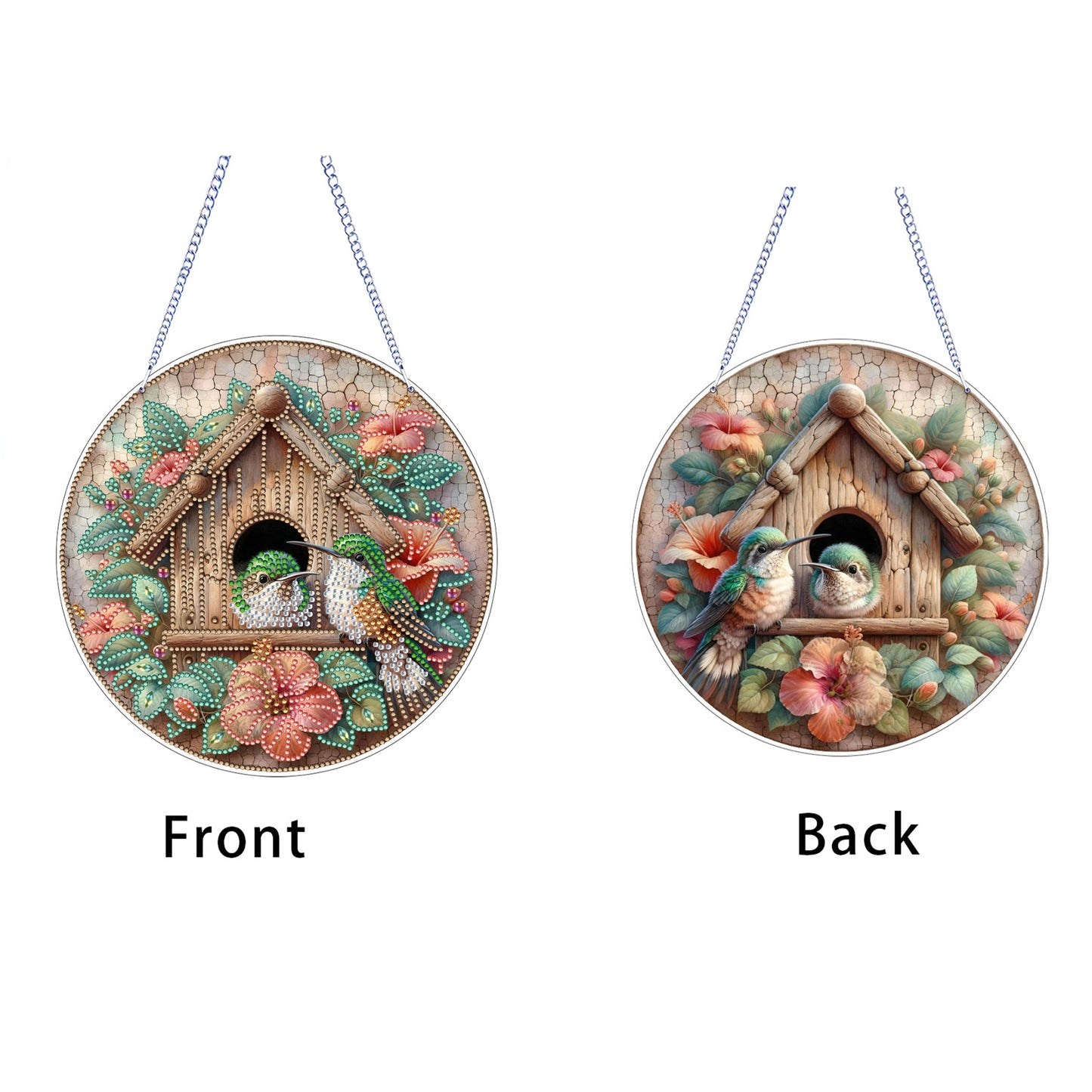 Garden Nest 2D Flat DIY Acrylic Diamond Art Pendant Craft for Home Wall Decor