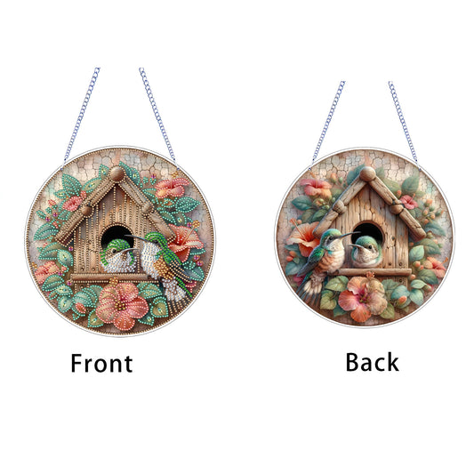 Garden Nest 2D Flat DIY Acrylic Diamond Art Pendant Craft for Home Wall Decor