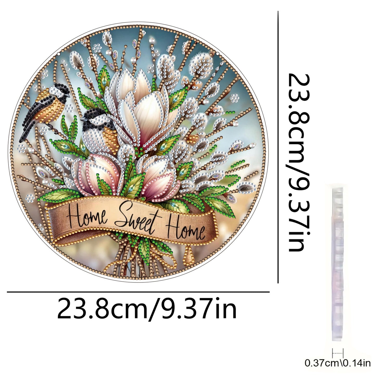 Garden Bird 2D Flat DIY Acrylic Diamond Art Pendant Craft for Home Wall Decor