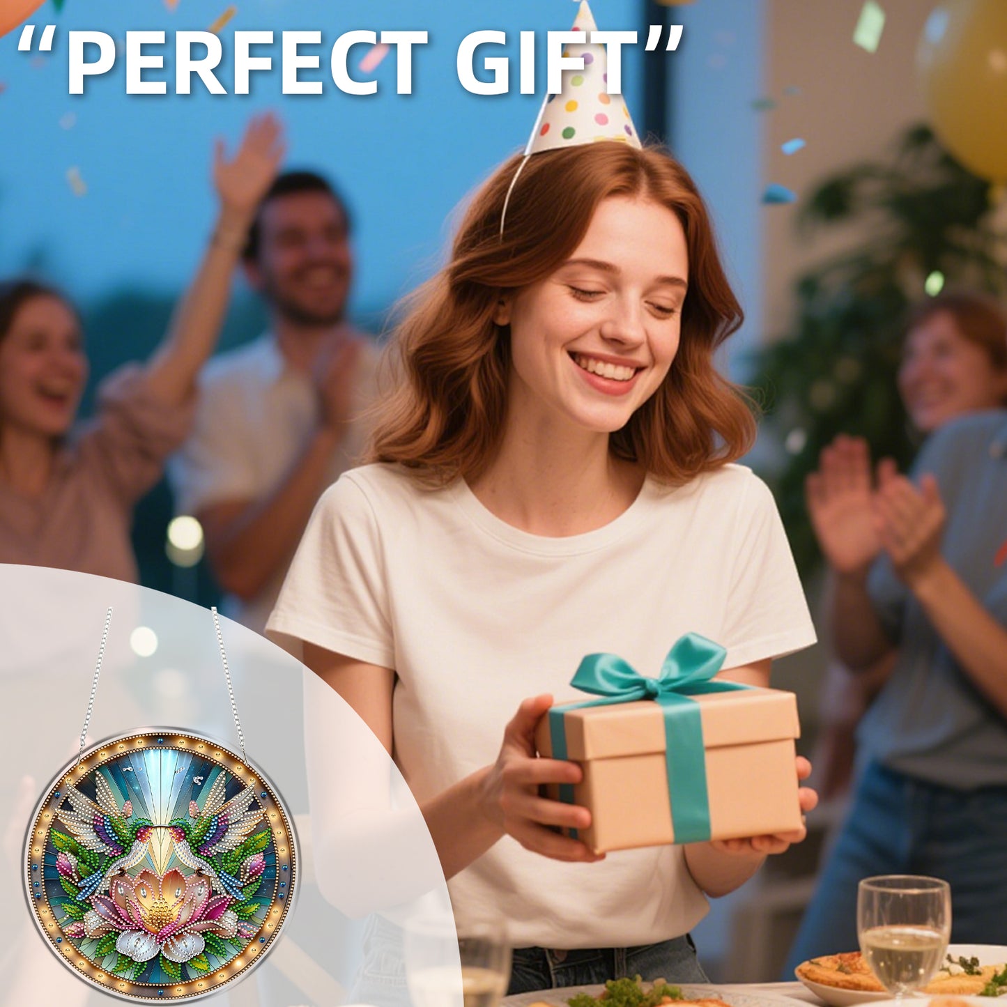 Hummingbird 2D Flat DIY Acrylic Diamond Art Pendant Craft for Home Wall Decor