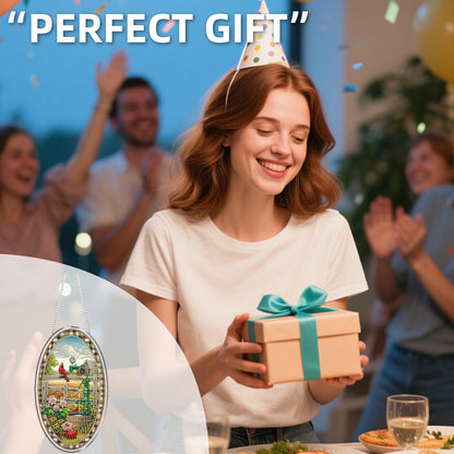 Cardinal 2D Flat DIY Acrylic Diamond Art Pendant Craft Kit for Home Wall Decor