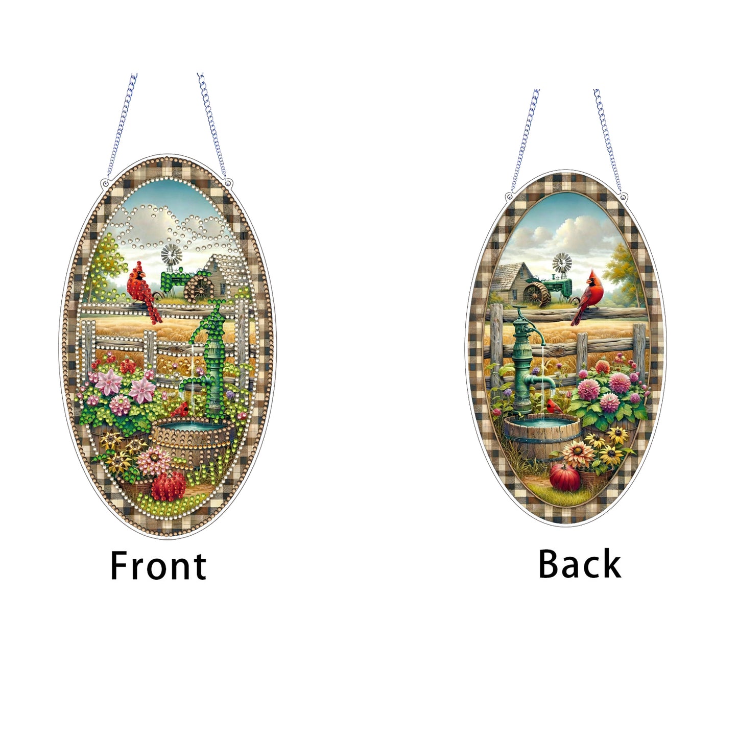 Cardinal 2D Flat DIY Acrylic Diamond Art Pendant Craft Kit for Home Wall Decor