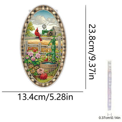 Cardinal 2D Flat DIY Acrylic Diamond Art Pendant Craft Kit for Home Wall Decor