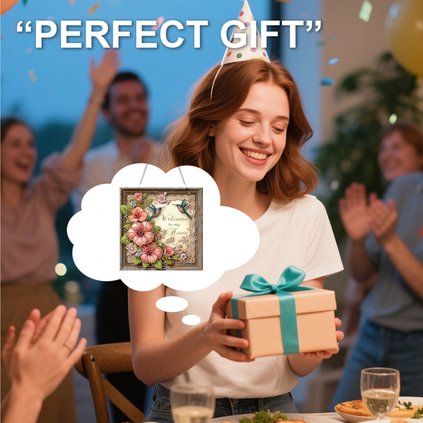 Hummingbird 2D Flat DIY Diamond Art Pendant for Adults Gift Home Window Decor