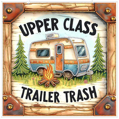 Camping 2D Flat DIY Acrylic Diamond Art Pendant for Adult Gift Home Window Decor