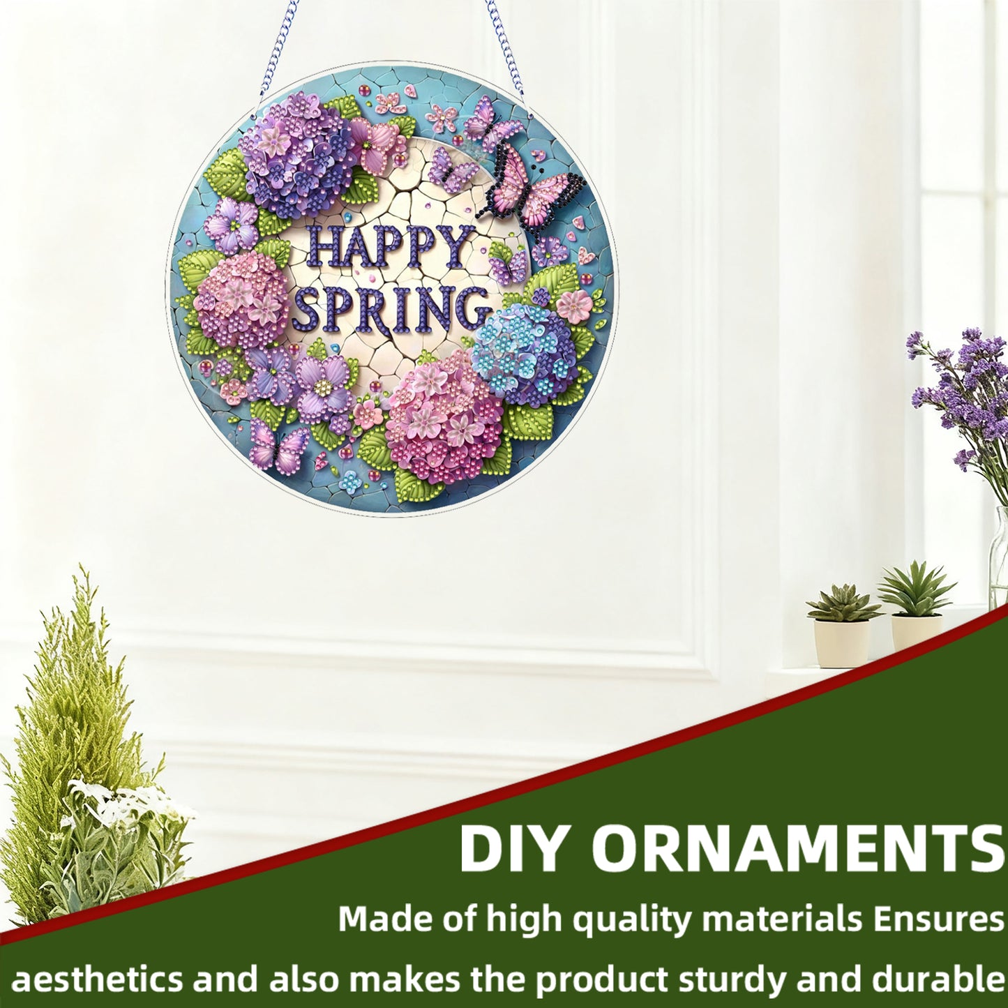 Butterfly 2D Flat DIY Diamond Art Pendant for Adults Gift Home Window Decor