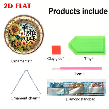 Sunflower 2D Flat DIY Diamond Art Pendant for Adults Gift Home Wall Window Decor