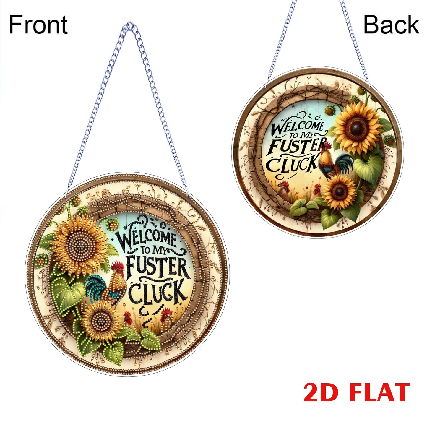 Sunflower 2D Flat DIY Diamond Art Pendant for Adults Gift Home Wall Window Decor