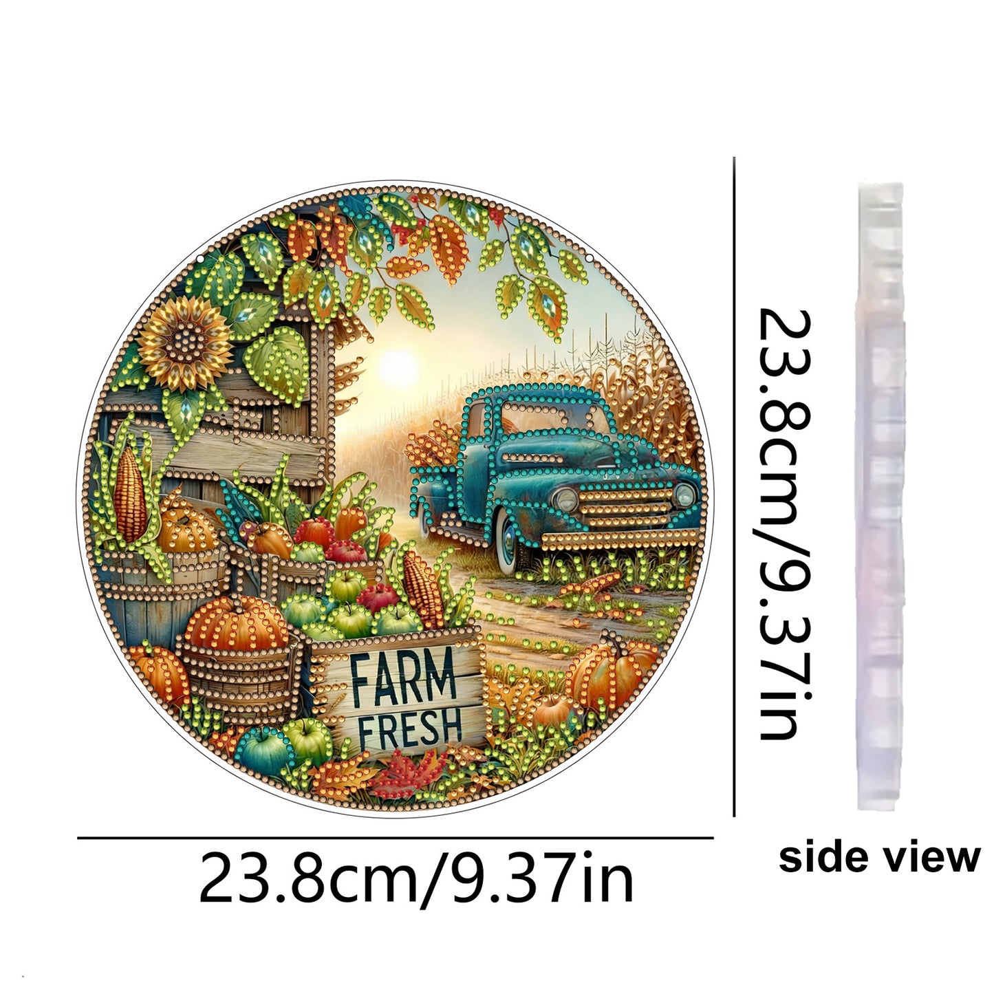 Car 2D Flat DIY Acrylic Diamond Art Pendant for Adults Gift Home Window Decor