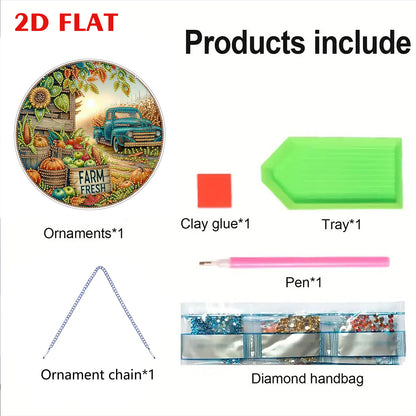 Car 2D Flat DIY Acrylic Diamond Art Pendant for Adults Gift Home Window Decor