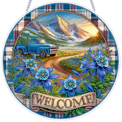 Mountain 2D Flat DIY Diamond Art Pendant for Adults Gift Home Window Wall Decor