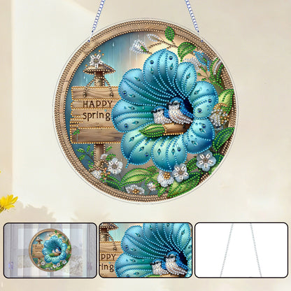 Bird 2D Flat DIY Acrylic Diamond Art Pendant for Adults Gift Home Window Decor