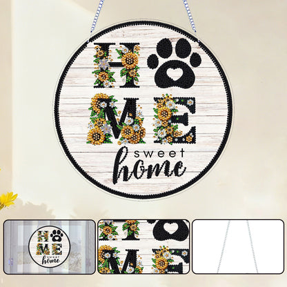 Home 2D Flat DIY Acrylic Diamond Art Pendant for Adults Gift Home Window Decor