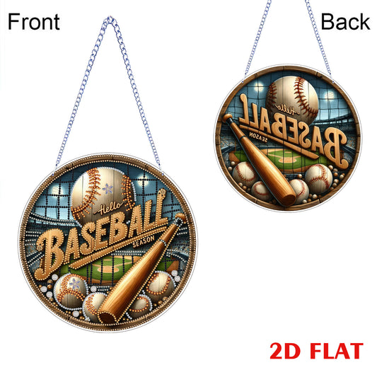 Baseball 2D Flat DIY Diamond Art Pendant for Adults Gift Home Window Wall Decor