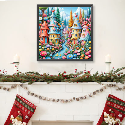 Houses - Full Round Drill Diamond Painting 40*40CM