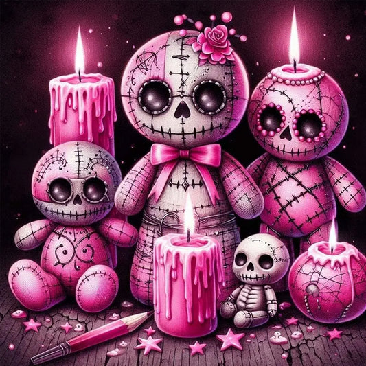 Skull Doll Candle - Full Round Drill Diamond Painting 40*40CM