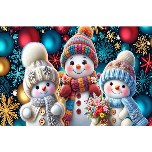 Snowman - Full Round Drill Diamond Painting 50*30CM