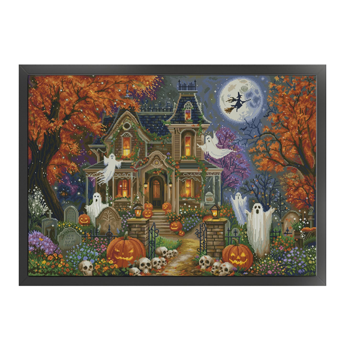 Halloween Screaming Manor - 14CT Stamped Cross Stitch 85*65CM(Fairy Brand)