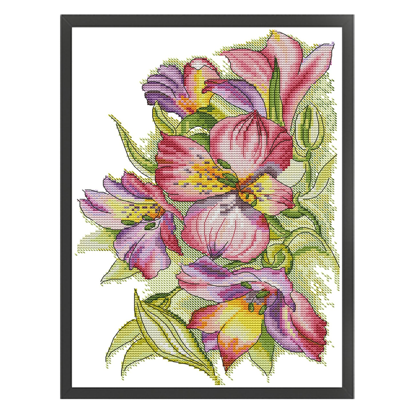 Irises - 14CT Stamped Cross Stitch 26*35CM(Joy Sunday)