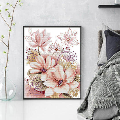 Magnolia - 14CT Stamped Cross Stitch 27*33CM(Joy Sunday)