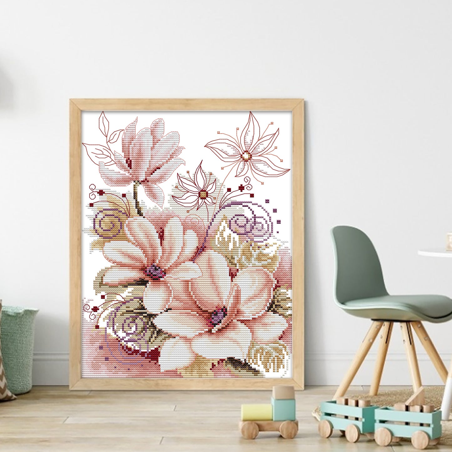 Magnolia - 14CT Stamped Cross Stitch 27*33CM(Joy Sunday)