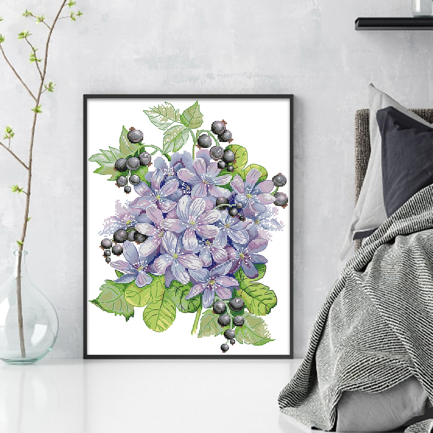 Gooseberry Bouquet - 14CT Stamped Cross Stitch 31*38CM(Joy Sunday)