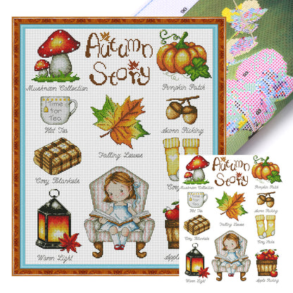 Autumn Story - 14CT Stamped Cross Stitch 41*50CM(Joy Sunday)