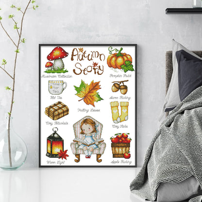 Autumn Story - 14CT Stamped Cross Stitch 41*50CM(Joy Sunday)