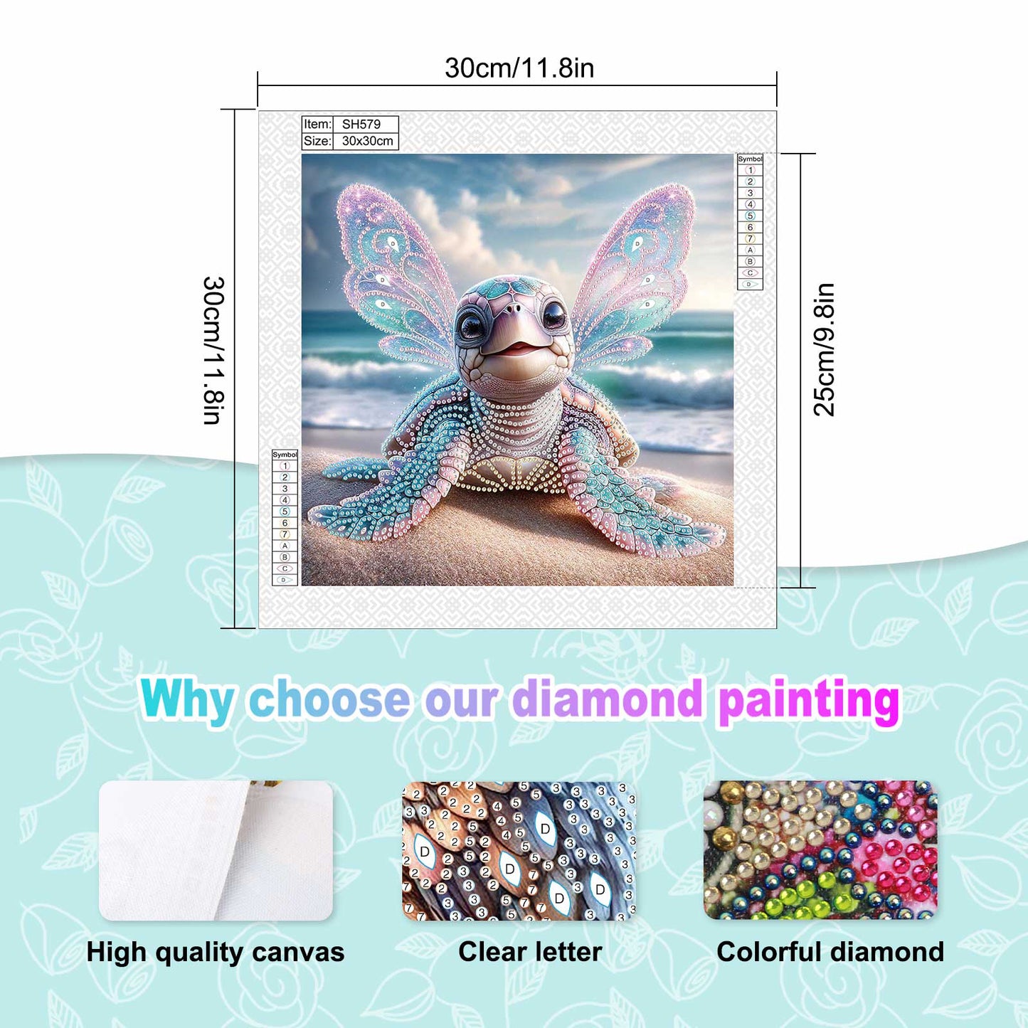 Sea Turtle - Special Shaped Drill Diamond Painting 30*30CM
