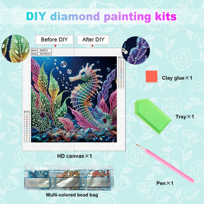 Seahorse - Special Shaped Drill Diamond Painting 30*30CM