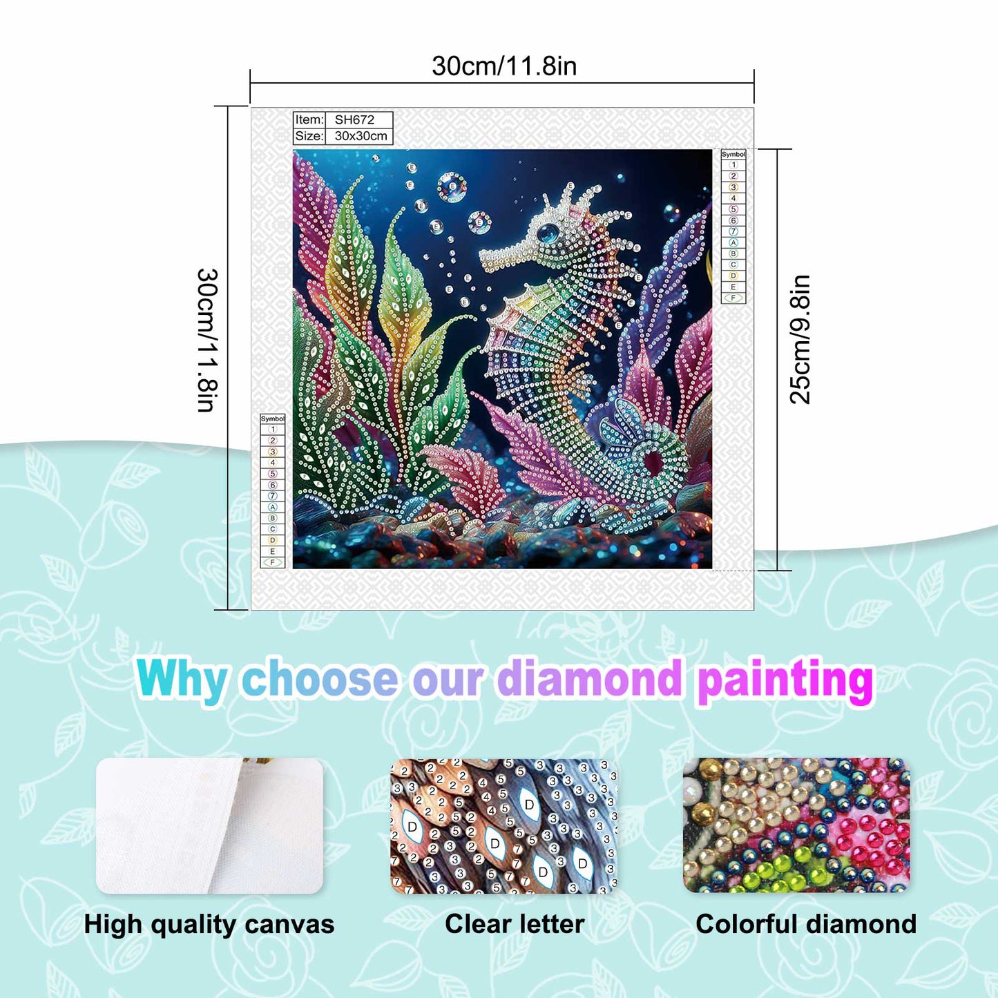 Seahorse - Special Shaped Drill Diamond Painting 30*30CM