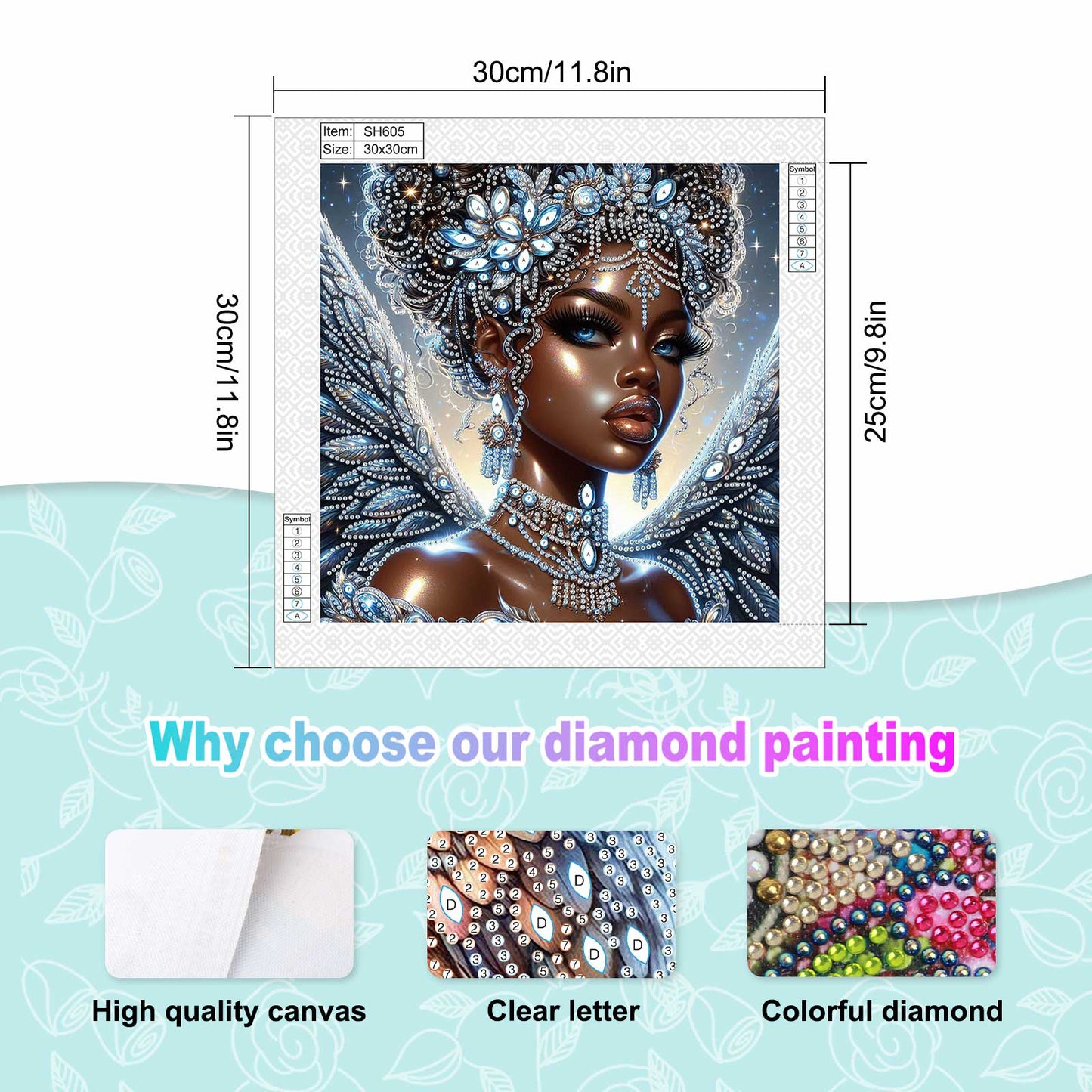 Black Woman - Special Shaped Drill Diamond Painting 30*30CM