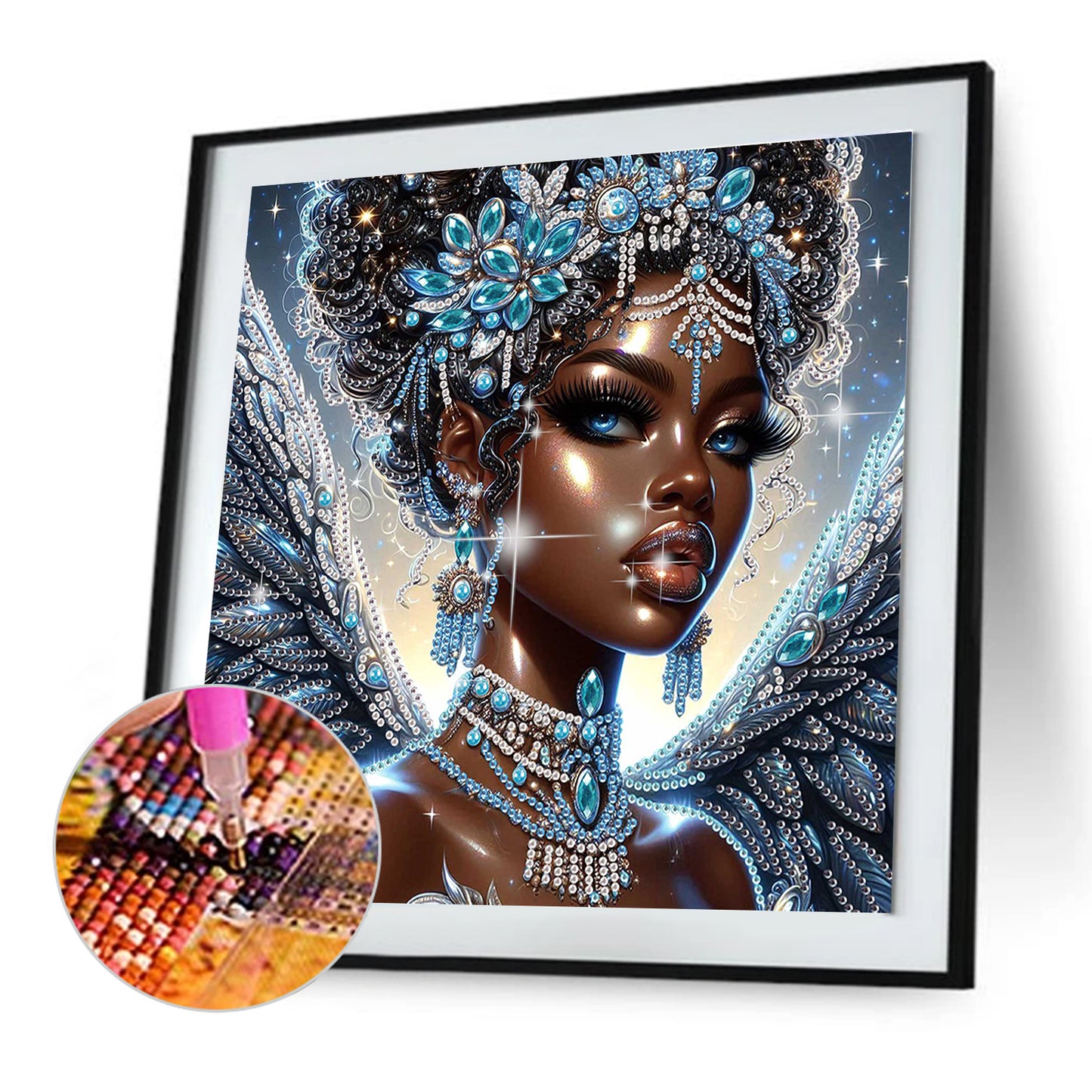 Black Woman - Special Shaped Drill Diamond Painting 30*30CM